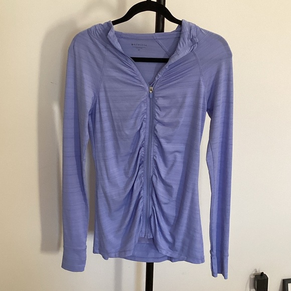 Athleta Light Purple Ruched Hoodie small - Picture 2 of 7